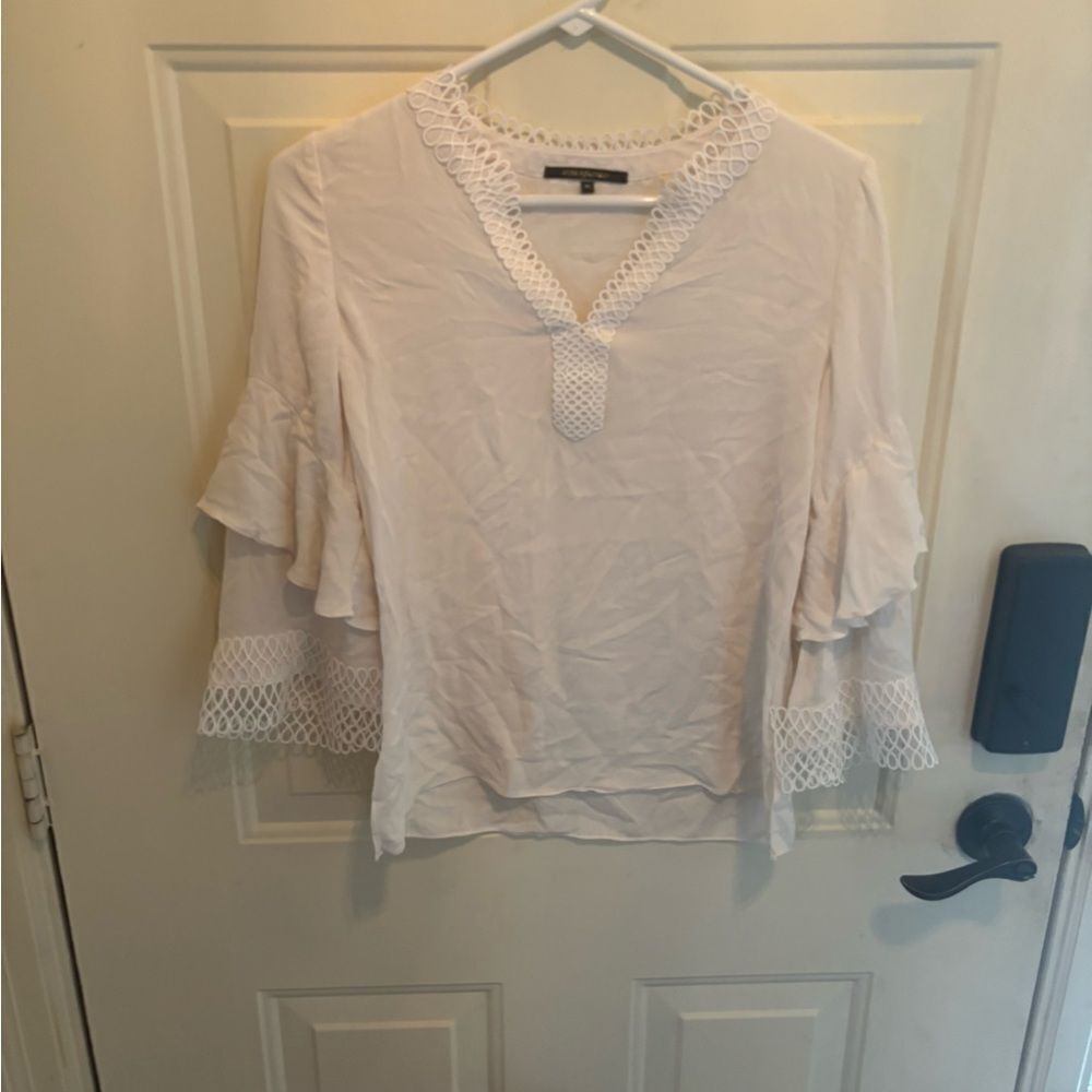 Kobi Halperin White Blouse with Lace Detail - Picture 8 of 9